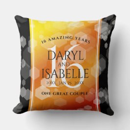 Elegant 16:e årsdagen för Golden Topaz Bröllop Kudde