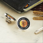 Elegant 16:e Topaz Birthday November Birthstone Kavajnål<br><div class="desc">Fira den där november-födelsedagen med den här minnesstiftet! Svart elegant med hexagonala konfetti på djup röd gult-orange ger en minnesvärd beröring för detta speciella tillfälle och milstolpe. Anpassa till namn och data. Design © W.H. Sim. Se mer på zazzle.com/expressionsoccasions</div>