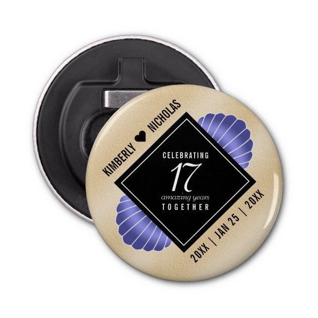 Elegant 17:e Snäckorna Bröllop-årsdagen Flasköppnare (Framsidan)