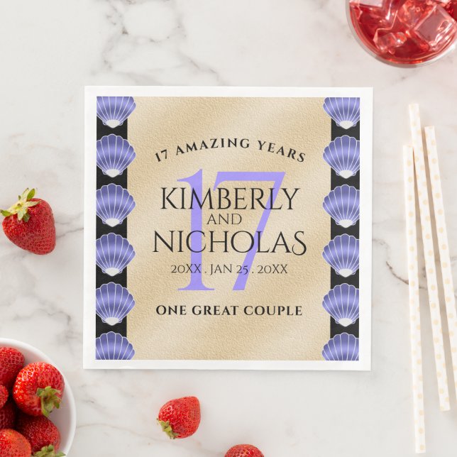 Elegant 17:e Snäckorna Bröllop-årsdagen Pappersservett (Insitu)