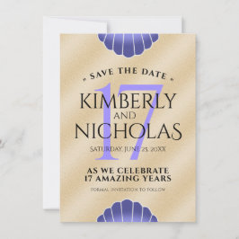 Elegant 17:e Snäckorna Bröllop-årsdagen Spara Datumet