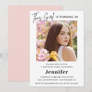 Elegant 18-årsinbjudningar Foto Modern Inbjudningar