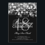 Elegant 18:e Födelsedagsfesten Sparkles Silver Inbjudningar<br><div class="desc">Inbjudningsmall för 18:e Födelsedagsfesten Sparkles Silver. Med ljus,  sträng och gnistor. Underbar för födelsedagar i alla åldrar!</div>
