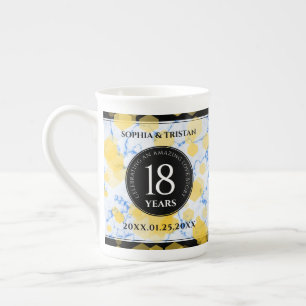 Elegant 18:e Porcelain Bröllop-årsdagen Benporslin Mugg
