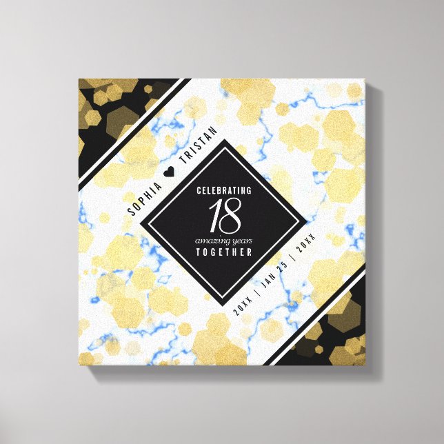 Elegant 18:e Porcelain Bröllop-årsdagen Canvastryck (Framsida)