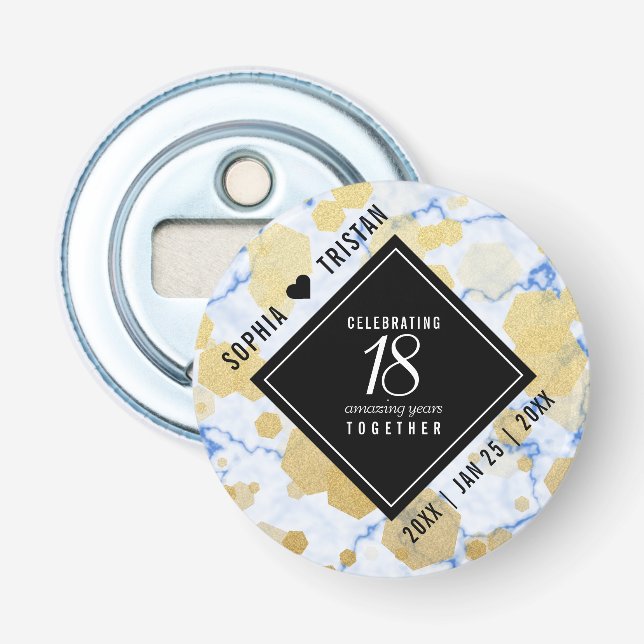 Elegant 18:e Porcelain Bröllop-årsdagen Flasköppnare (Framsidan)