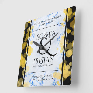 Elegant 18:e Porcelain Bröllop-årsdagen Fyrkantig Klocka