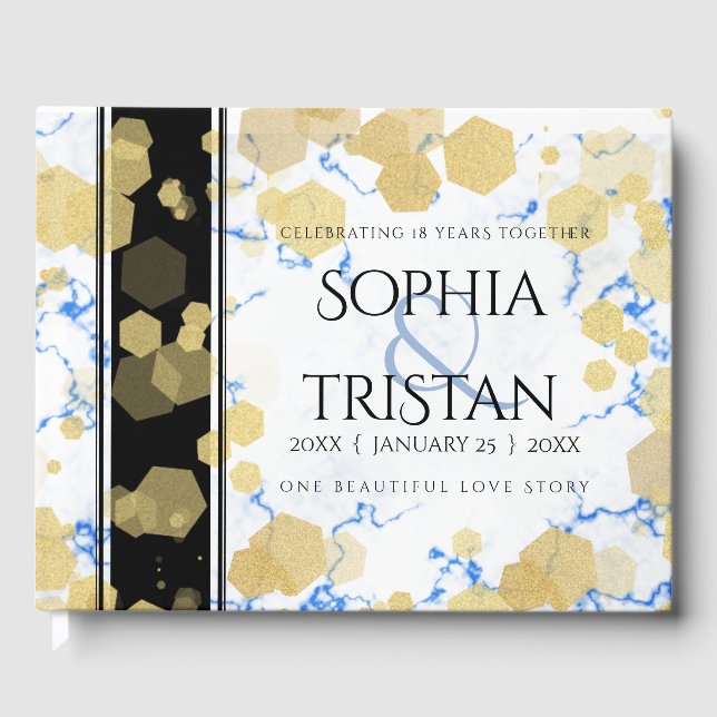 Elegant 18:e Porcelain Bröllop-årsdagen Gästböcker (Framsida)