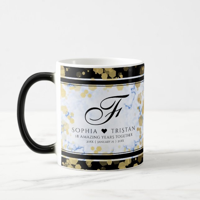 Elegant 18:e Porcelain Bröllop-årsdagen Magisk Mugg (Vänster)
