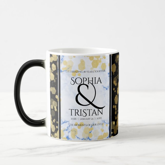 Elegant 18:e Porcelain Bröllop-årsdagen Magisk Mugg (Vänster)