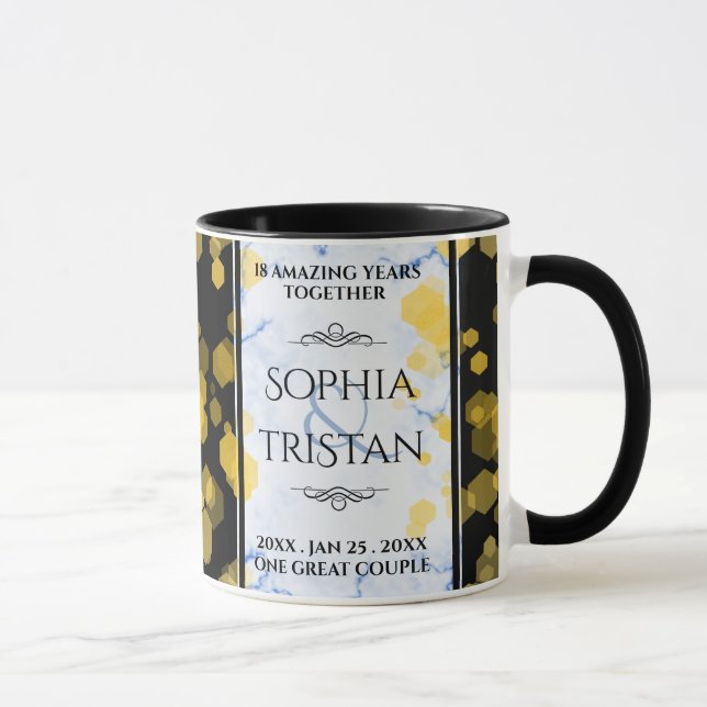 Elegant 18:e Porcelain Bröllop årsdagen Mugg (Höger)