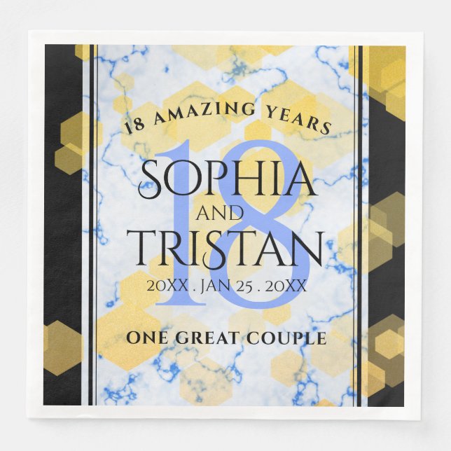 Elegant 18:e Porcelain Bröllop-årsdagen Pappersservett (Framsida)