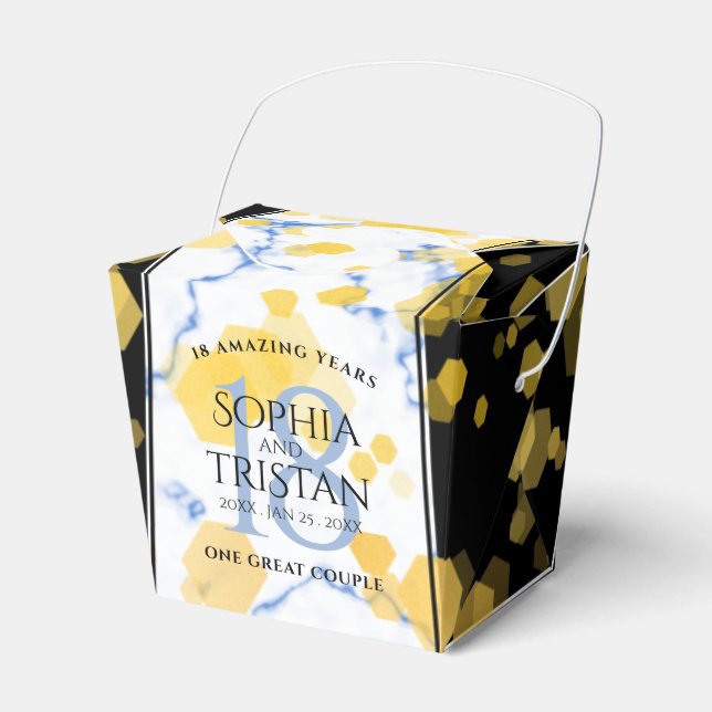 Elegant 18:e Porcelain Bröllop-årsdagen Presentaskar (Framsidan Sidan)