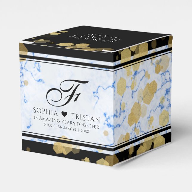 Elegant 18:e Porcelain Bröllop-årsdagen Presentaskar (Framsidan Sidan)