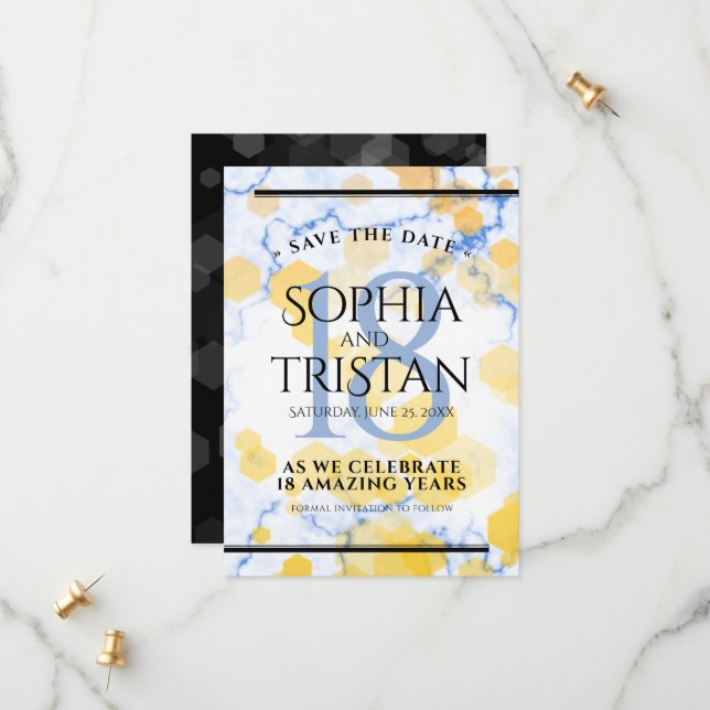 Elegant 18:e Porcelain Bröllop-årsdagen Spara Datumet (Fram/Back In Situ)