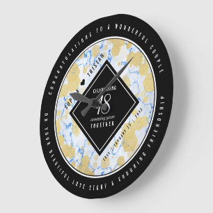 Elegant 18:e Porcelain Bröllop årsdagen Stor Klocka