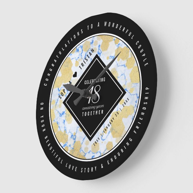 Elegant 18:e Porcelain Bröllop årsdagen Stor Klocka (Vinkel)