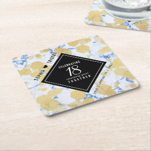 Elegant 18:e Porcelain Bröllop-årsdagen Underlägg Papper Kvadrat