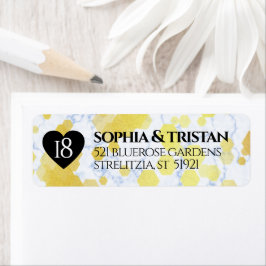 Elegant 18:e porslinsbröllopsjubileum returadress etikett
