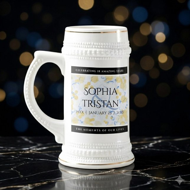 Elegant 18:e porslinsbröllopsjubileum sejdel (Elegant 18th Porcelain Wedding Anniversary Beer Stein Cover Photo)