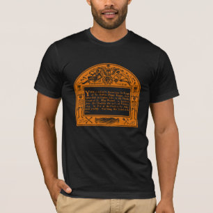 Elegant 18th C English Funeral Notice T Shirt
