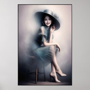 Elegant 1930-tals Vintage Mode Porträtt Vägg Poste Poster