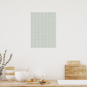 Elegant 1940s Vintage Blåklocka & Dämpad Teal Poster