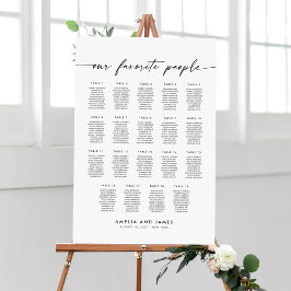 Elegant 19 Bord Favoritpersoner Placeringsplan Poster