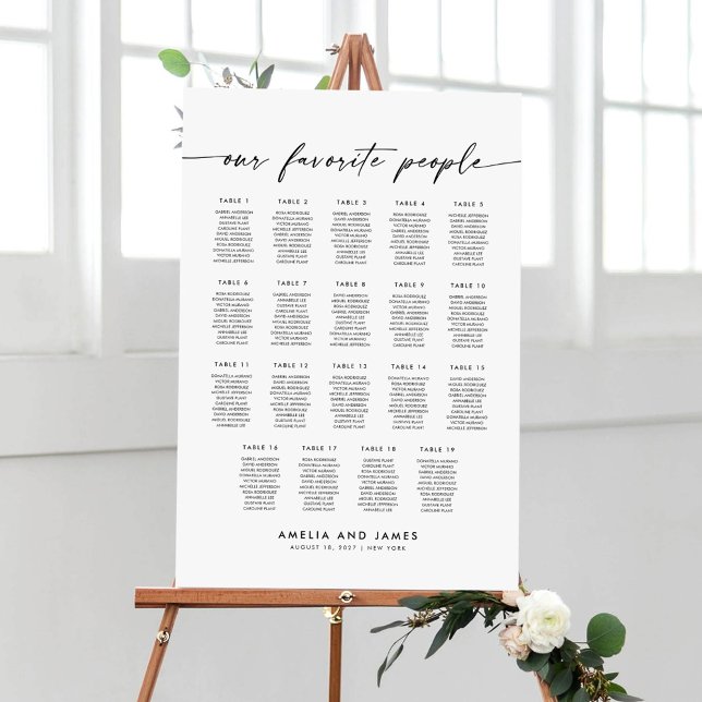 Elegant 19 Bord Favoritpersoner Placeringsplan Poster (Skapare uppladdad)