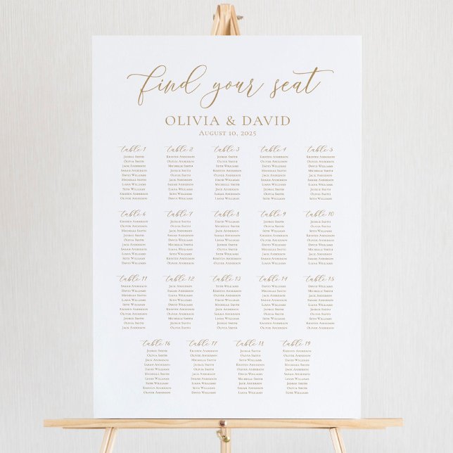 Elegant 19 Bord Hitta Din Plats Placeringsplan Poster (Skapare uppladdad)
