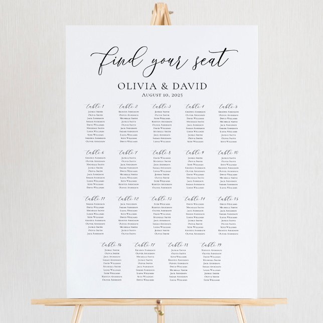 Elegant 19 Bord Hitta ditt platsschema Poster (Skapare uppladdad)