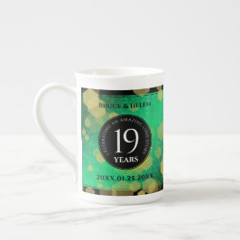 Elegant 19:e Jade Bröllop-årsdagen Firande Benporslin Mugg