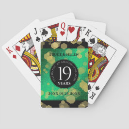 Elegant 19:e Jade Bröllop-årsdagen Firande Casinokort