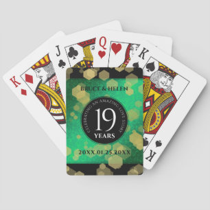 Elegant 19:e Jade Bröllop-årsdagen Firande Casinokort