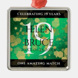 Elegant 19:e Jade Bröllop-årsdagen Firande Julgransprydnad Metall