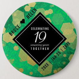 Elegant 19:e Jade Bröllop-årsdagen Firande Knapp