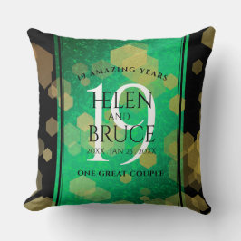Elegant 19:e Jade Bröllop-årsdagen Firande Kudde