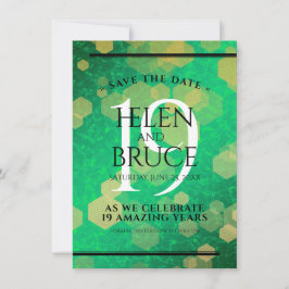 Elegant 19:e Jade Bröllop-årsdagen Firande Spara Datumet