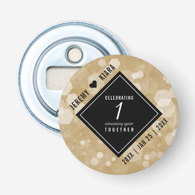 Elegant 1:a årsdagen för Pappra Bröllop i Firande Flasköppnare (Framsidan)