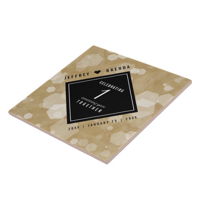 Elegant 1:a årsdagen för Pappra Bröllop i Firande Kakelplatta (Sidan)