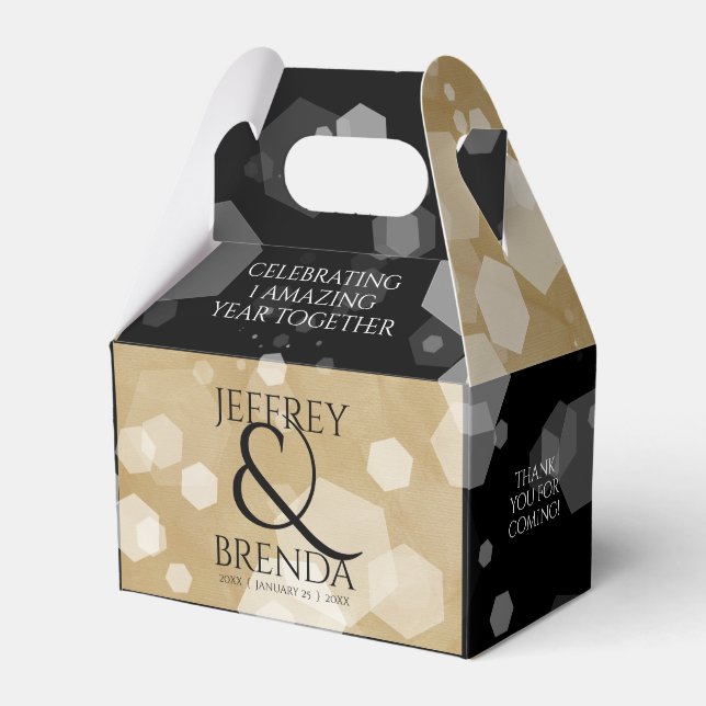 Elegant 1:a årsdagen för Pappra Bröllop i Firande Presentaskar (Framsidan Sidan)