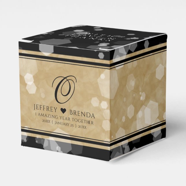 Elegant 1:a årsdagen för Pappra Bröllop i Firande Presentaskar (Framsidan Sidan)