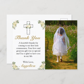 Elegant 1:a Heligan Kommunisiens Blommigt Kor Tack Inbjudan Vykort