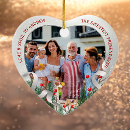 Elegant 1:a julgrupen, farföräldrar Silver Ram Julgransprydnad Keramik