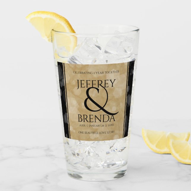 Elegant 1:a Pappra Bröllop-årsdagen Glaskopp (Framsida Ice)