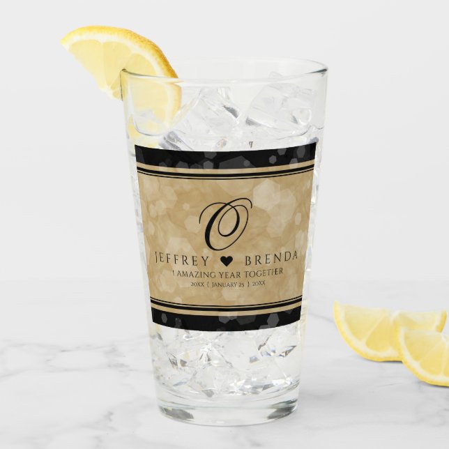 Elegant 1:a Pappra Bröllop-årsdagen Glaskopp (Framsida Ice)