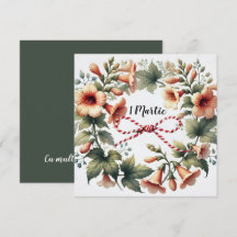Elegant 1 Martie Card med Anpassningsbar Bakåt-med