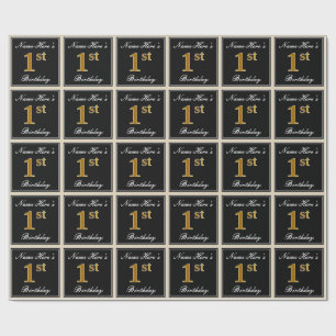 Elegant 1st födelsedag för Fauxguld + Presentpapper