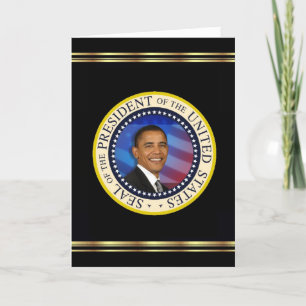 Elegant 2008 för jul för presidentObama minnessak Helgkort