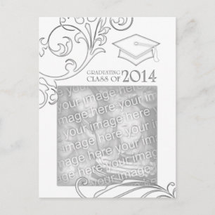 elegant 2014 studenten inbjudan vykort